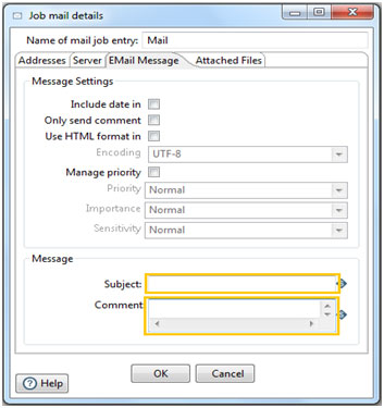 Email Message Tab