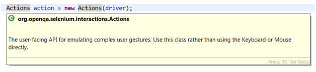 actions in selenium