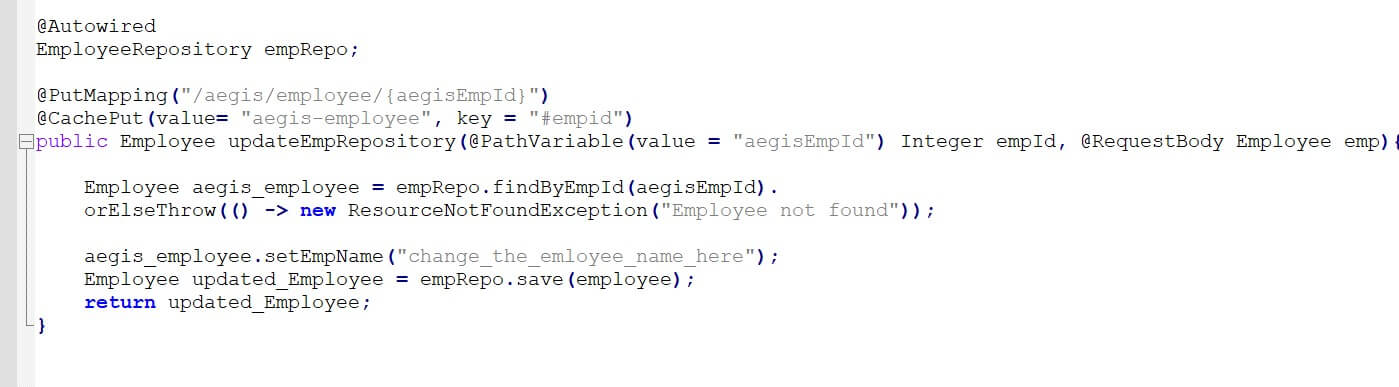 CachePut annotation