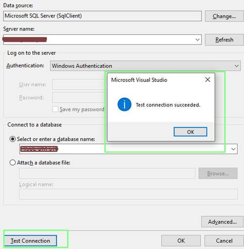 sql test connection